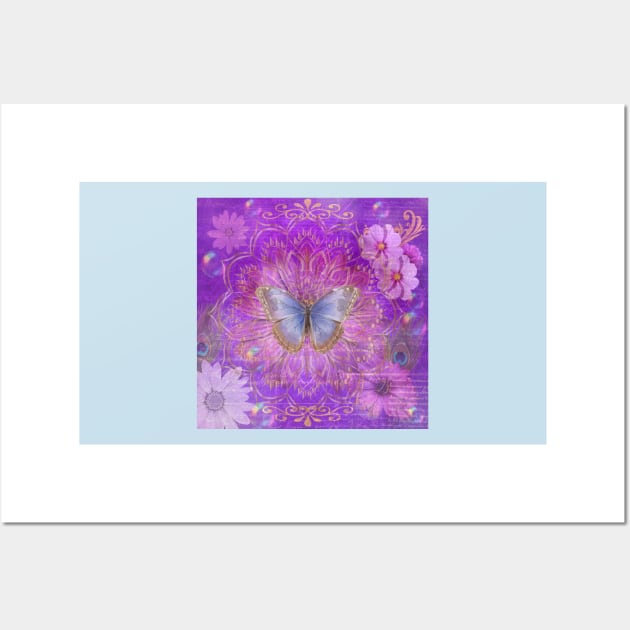 Butterfly Bubble Dream Purple Mist Wall Art by PurplePeacock